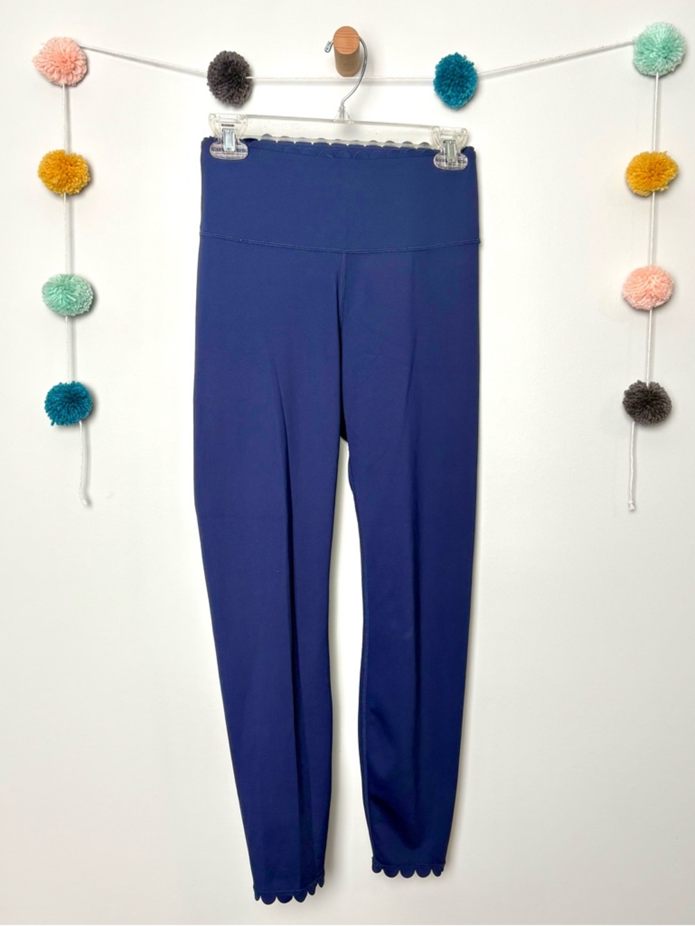 IVL Scalloped High Waisted Navy Leggings